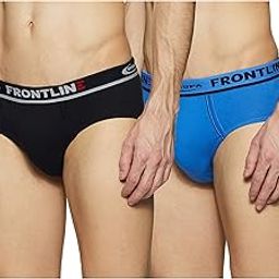 Plain Brief for Men, 100% Cotton Material, Outer Elastic, Pack of 2-31