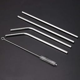 Vanita Creation Reusable Stainless Steel Straw with Cleaning Brush-Metal Straws Drinking Juice Glass Set Water/Juice Glass (150 ml, Silver, Silver),(Pack of 5)-image-42