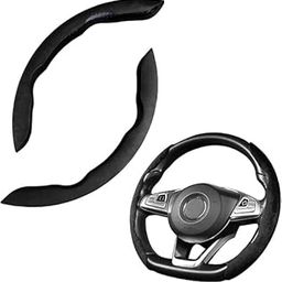 GH GENERIC HUB | Carbon Fiber ABS Steering Wheel Cover | Non-Slip Grip, Durable Interior Accessory for Enhanced Driving Comfort. (Suede Black)-image-0