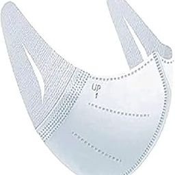 Comfit 3D disposable face mask with 4 ply layer with wide soft fabric earloop with 2 melt-blown layers without nose pin (Pack of 50, White And Black Multicolor)., Unisex, Without Valve-image-2