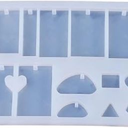 URBAN BOX Creative Multishape Earring Keychain Pandent Mold Silicon Jewelry Making Mould for Resin Epoxy Casting Mould Tool for DIY Jewelry Craft Making (13PC Jewellery Mold(14.5 X 12 cm)-12)-2