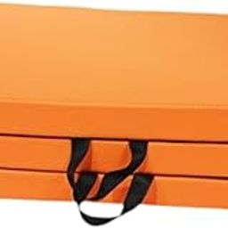 SAZ DEKOR Three Fold Folding Exercise Mat Nonslip Easy to Carry Gymnastics Balance Mat Orange-image-5