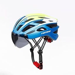 E Motorad - Ride The Electric Revolution Glideguard Helmet | Pc-Eps Construction, 27 Vents, Magnetic Goggles, Led Tail Light, Insect Resistant, Cpsc Certified, Size L (Neon) - Cycling-16