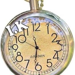 Vintage Pocket Watches for Men-Nautical Antique Victoria London Pocket Watch with Chain and Leather Case-image-59