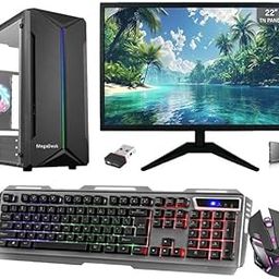 MegaDesk All-in-One Desktop Computer Set, i5 4th Gen, 16 GB RAM, 256 GB SSD, 1 TB HDD, 22" HD LED Monitor, RGB Keyboard & Mouse, WiFi, Windows 10, MS Office (16-256-1TB)-0