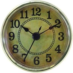 ATORSE 2x70mm Dial Black Arabic Numeral Quartz Clock Insert Movement with Golden Trim-picture-27