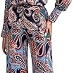 Paisley Printed Kurta-Set for Women – Viscose Rayon Printed Kurta & Straight Pant | Festive Ethnic Indian Traditional Outfit for Functions & Puja | Lightweight Two Piece Dress for Beach & Holiday Look-12