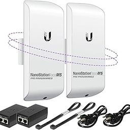 Wireless Bridge LOCOM5 PRE-Programmed Bundle of 2 Ubiquiti Nanostation LOCO M5, Point to Point Outdoor WiFi Bridge, Plugh and Play, 5GHz, 150+Mbps, 15+km Link Range Network Wireless Bridge.-29