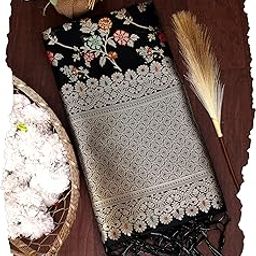 Women's Woven Design Jacquard Banarasi Silk Printed Dupatta/Chunni with Meena Work For Girls, Width 1 Meter, Length 2.5 Meter (OM-DT-24-MAIN-F)-42