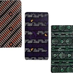 BLUE Leaf 100% PureCotton Printed Lungis for Men (Multi-Coloured pack of 3) 2 Meter-3