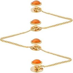 Brass Kurta Buttons with Diamond Crystal and Chain TNSPKURTA1995-11