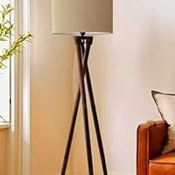Blue Stone™ Classic Wooden Floor Lamp for Living Room Luxury Home Decor Italian (Round Warm Jute Black Stand)-24