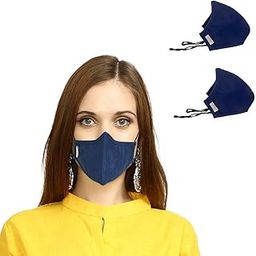 Military Grade N99 Washable Mask Without Valve Blue (With Adjustable Ear Loop and Head Loop) (Large Pack 2)-38