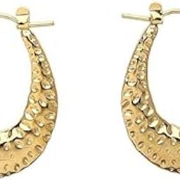 Women's Gold-Plated Contemporary Hoop Earrings with Beautiful Texture-picture-2