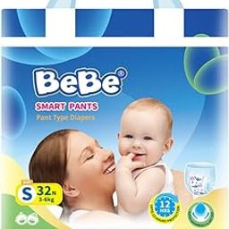 BeBe Baby Diaper Pants - Small Pack of 1, 3-6 Kg Triple Leakage Protection & Extra Comfort (32 Piece, S)-image-39
