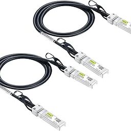 #10Gtek# [2-Pack] 10G SFP+ DAC Cable - 10GBASE-CU Passive Direct Attach Copper Twinax SFP Cable for Cisco SFP-H10GB-CU0.5M, Meraki MA-CBL-TA-0.5M, Fortinet, Ubiquiti UniFi, D-Link, 0.5-Meter(1.6ft)-9