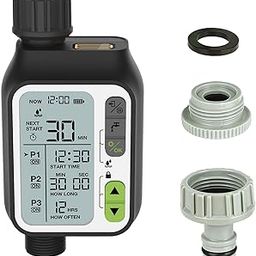 Oriley Drip Irrigation Water Timer Programmable Automatic Watering System Digital Controller IP65 Waterproof Hose Faucet System with Child Lock LCD Screen for Lawn Garden Farm Flowerbed-68