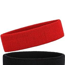 Funex Non-Slip Fashion Sports Headband Quick Dry Sweatband for Men Women Workouts Yoga Golf Basketball Tennis Running or Casual Wear (Pack of 2 pcs), Random Color (Design 1)-image-56