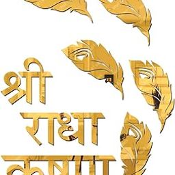 Wall1ders Shree Radha Krishna with 5 Pcs Mor Pankh Decorative Mirror Stickers for Wall, Acrylic Stickers for Hall Room, Bed Room, Living Room Kids Room. (Golden)-image-11