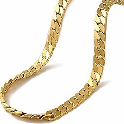 No-Tarnish No-Fading Gold Plated Stainless Steel 6.5mm Thick Hip-Hop Shiny Snake Chain Necklace For Men And Boys (NK1356) 1Pc-image-69