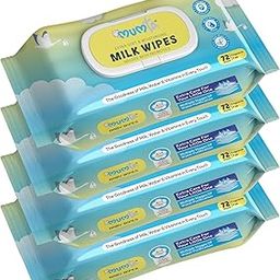 Mumta Milk Baby Wipes|With Vitamins & Milk Water |99.5% Pure Water|INFUSED WITH PROBIOTICS|Super Soft & Moisturising, Hydrates Skin|Prevent irritation & Rashes| 288 Wipes-image-60