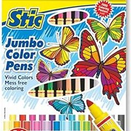 Stic Colorstix 24 Shades Colour Thick Sketch Pens Set For Kids Art Kit Stationery Markers Items School Pack Artists Sketching Drawing Materials Craft Supplies Toy Return Gift ,Ink Multicolor-image-69