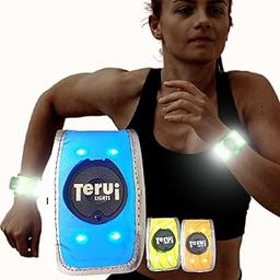 TERUI Lights Osaka Rechargeable LED Slap Band Fluorescent Running Light Bicycle Reflective Band - Wristband - Armband Glowing Waterproof Night Reflector Jogging Walking Cycling (Blue)-16