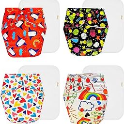 Dumbledo Premium Cloth Diaper with Cotton Insert (Pack of 4) | Soft & Gentle | Reusable & Washable | Easy to Clean | Ideal for Toddlers | 3 Months – 3 Years | Unisex Baby-image-90