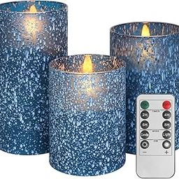 Mingfuxin Flameless Candles, Battery Operated Candles, 2024 LED Indoor Flameless Candles with Remote & Timer for Bedroom, Home, Wedding, Birthday Decoration，H 4" 5" 6"，Set of 3-image-51