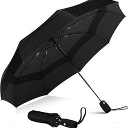 Portable Auto Travel Umbrella - Windproof for Rain, Strong for Wind, Auto Open/Close Button, Perfect Car Umbrella for Men & Women (Multicolor)-image-37