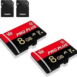 2 Pack Memory Card 8GB with SD Adapter, High Speed Micro SD Card, UHS-I C10 A1 U3 Memory TF Card for Tablet/Mobile Phone/Camera/Car Audio/Game Console (TF171 Red Black 8GB)-80