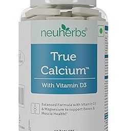 Neuherbs True Calcium 1000mg Supplement For Men & Women- 60 Vegan Tablets | Calcium tablets with Plant Based Vitamin D3 & Natural Magnesium For Healthy Bones & Joints.-3