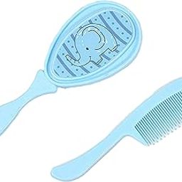 BADAL KIDZ Newborn Baby Comb & Soft Brush Set | Natural Soft Bristles Grooming Hair Care Products for Babies | Infants | Baby Brush Set | Ideal for Baby Grooming Set | Perfect Baby Gift (Blue)-image-58