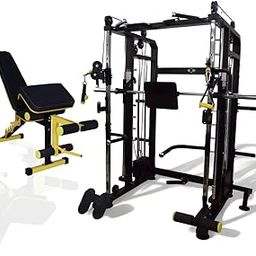 GYM24 EQUIPMENTS Multi Gym Functional Trainer with Smith Machine with Iron Weight Stack 80 kg Both Side for Home Gym Equipment (Whole Black)-11