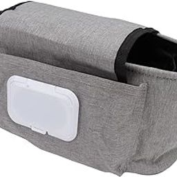 Stroller Cup Holder Bag Universal Large Capacity Space Saving Stroller Organizer to Use On Diaper Travel (Gray)-image-62