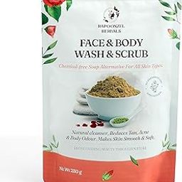 Homemade Natural Powder Face & Body Wash + Scrub for Natural body cleanser, removes tan, makes skin smooth & soft, nourishes, tones, reduces acne & body odour for Women and Men (250 Gr)-image-54