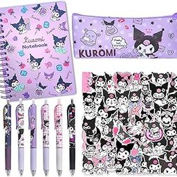 TecoKart® Kuromi Cute Stationery Set for Girls - Adorable Pen, Stickers, Notebook, and Pencil Case - Perfect for Fans, School Supplies Gift Set-image-4