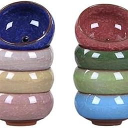 Handcrafted Ceramic Tealight Deepawali Candles Holders Hand Painted Table Top Tea Light Candle Stand for Diwali Decoration with Tea Lights (Plain Multi, Pack of 3)-14