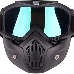 Lista cycle Motorcycle Goggles Mask Helmet Goggles Road Riding Uv Mouth Filter Cycling Goggles with Detachable Mask One Size Multicolor-image-73