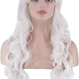 White Color Synthetic Long Hair Wig(23") - for Cosplay, Party Photo Booth, Fancy Dress, Fashion-image-23