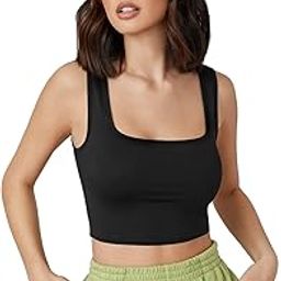 Women's & Girls' Solid Ribbed Square Neck Slim Fit Tank Tops-image-8
