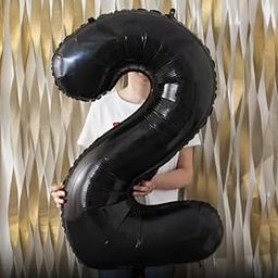 Atpata Funky Black Number Foil Balloons for Numeric Milestone Parties (40 INCH, 2)-14