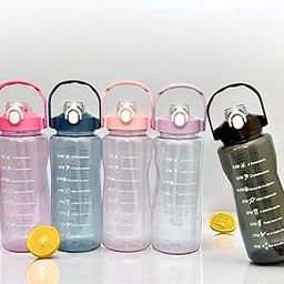 The Cozy Store 2L Motivational Water Bottle with Time Markers, Leakproof Lid, Flexible Straw, Carry Handle- Teal-image-15