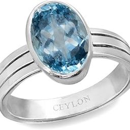 Blue Topaz Neela Pukhraj 3cts or 3.25ratti Stone Stunning Silver Ring for Men & Women-image-66