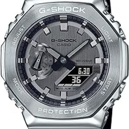 G-Shock GM-2100-1ADR Silver Analog-Digital Dial Black Resin Strap Men's Watch Shock and 200M Water Resistant G1159-15
