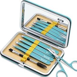 TsMADDTs Tweezers for Women, Eyebrow Tweezers, Tweezers for Women and Men, Professional Ingrown Hair Removal Set, Eyebrow Kit with Mirror, Scissors-image-6