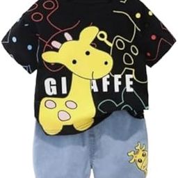 INDHRANI CREATION Kids T-Shirt with Denim Pants Set, Hosiery Cotton Animal Printed Kids Clothing Dress for Boys-image-99
