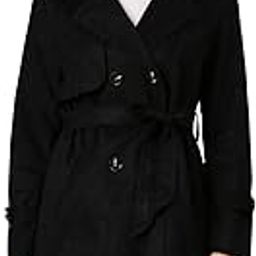SHOWOFF Women's Long Sleeves Solid Longline Lapel Collar Black Trench Coat comes with Belt-23910_Black-16