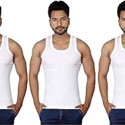Mens Parka Cotton Vest, Pack of 3 (100 cm) White-picture-16