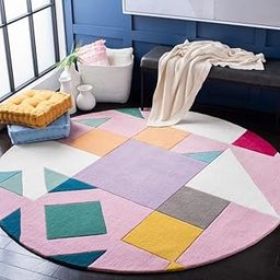 ANABIYA CARPET Export Quality Handmade Woolen Round Carpet for Living Room Size 6 x 6 feet Round Design 37-image-63